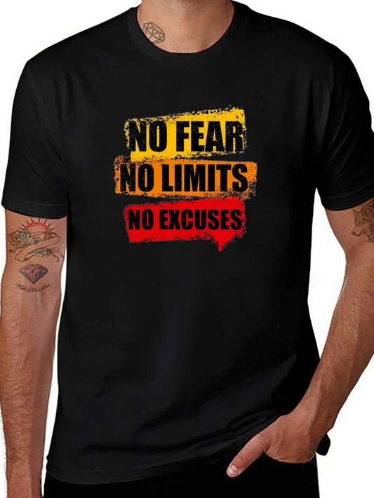 Motivational Graphic Tee - No Fear No Limits