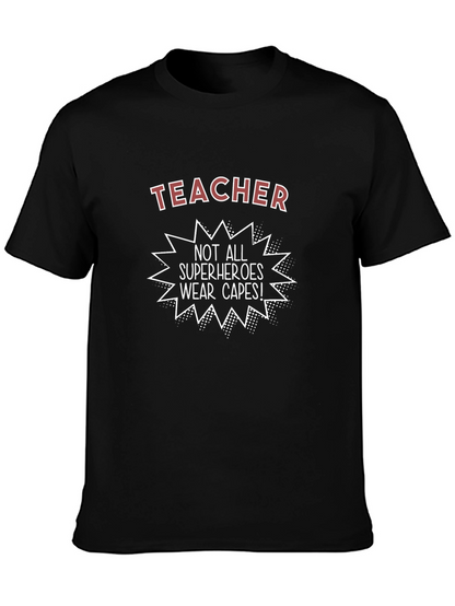 Teacher Superhero Graphic Tee - Unisex Black T-Shirt