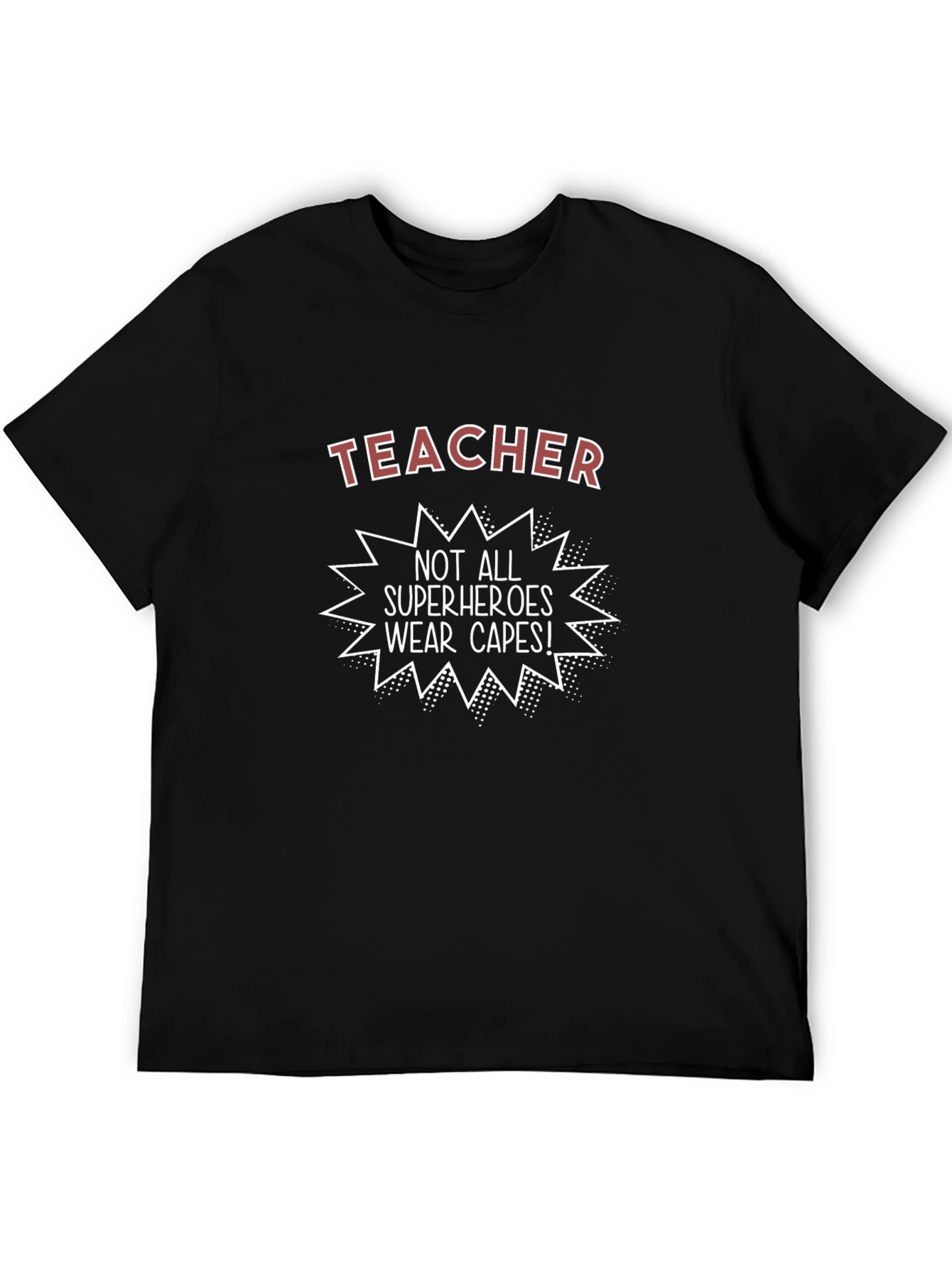 Teacher Superhero Graphic Tee - Unisex Black T-Shirt