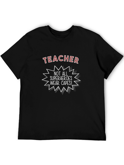 Teacher Superhero Graphic Tee - Unisex Black T-Shirt