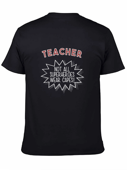 Teacher Superhero Graphic Tee - Unisex Black T-Shirt