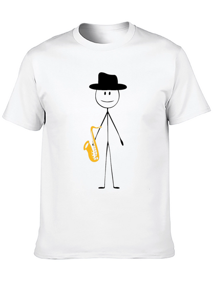 Saxophone Stick Figure Graphic Tee