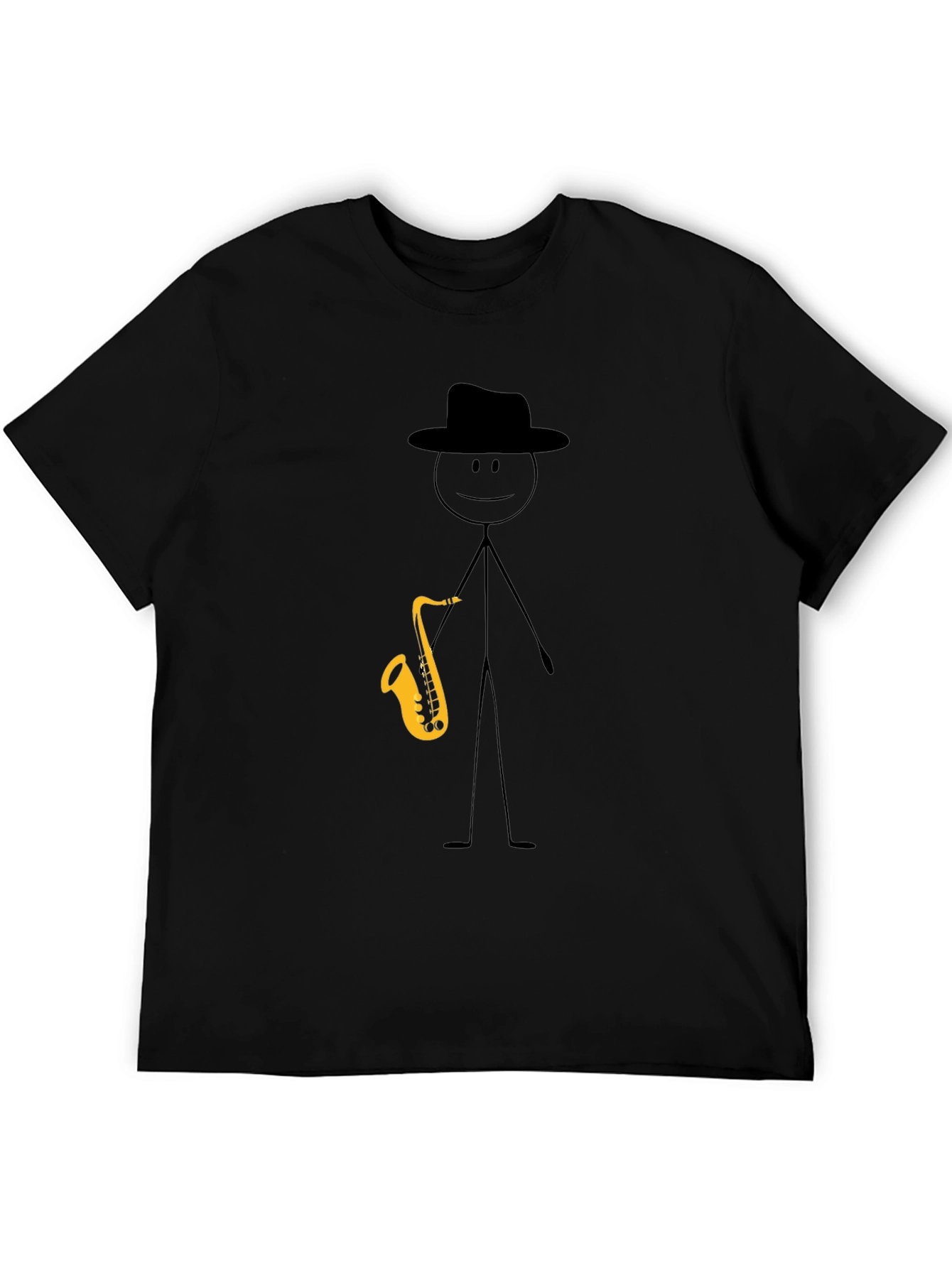 Saxophone Stick Figure Graphic Tee