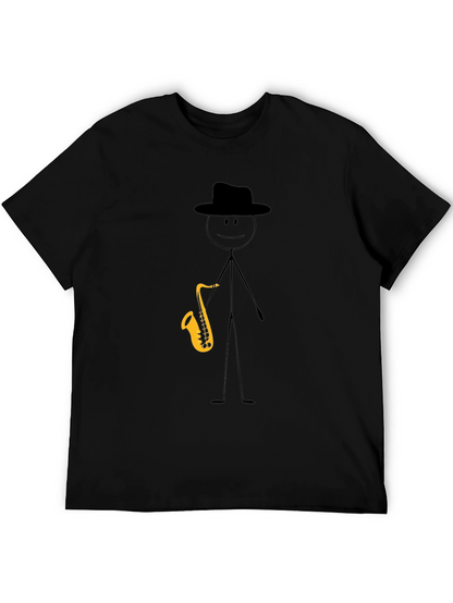 Saxophone Stick Figure Graphic Tee