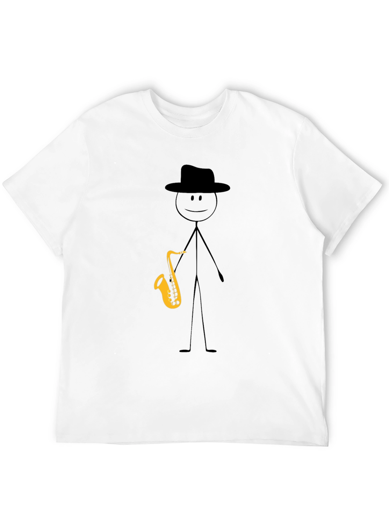 Saxophone Stick Figure Graphic Tee