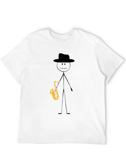 Saxophone Stick Figure Graphic Tee