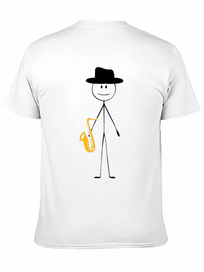 Saxophone Stick Figure Graphic Tee