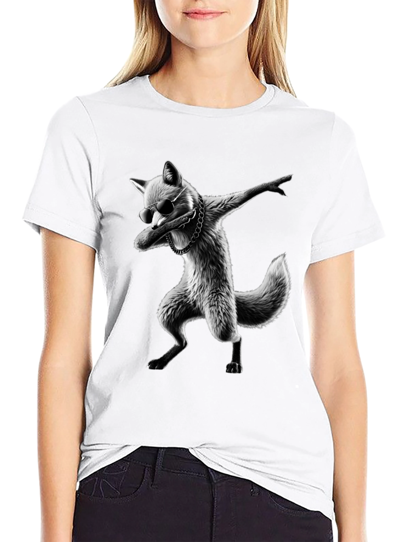 Cool Fox Dabbing Graphic T-Shirt