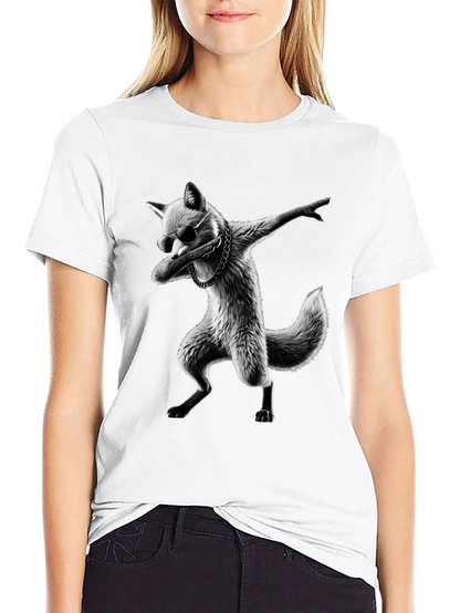 Cool Fox Dabbing Graphic T-Shirt