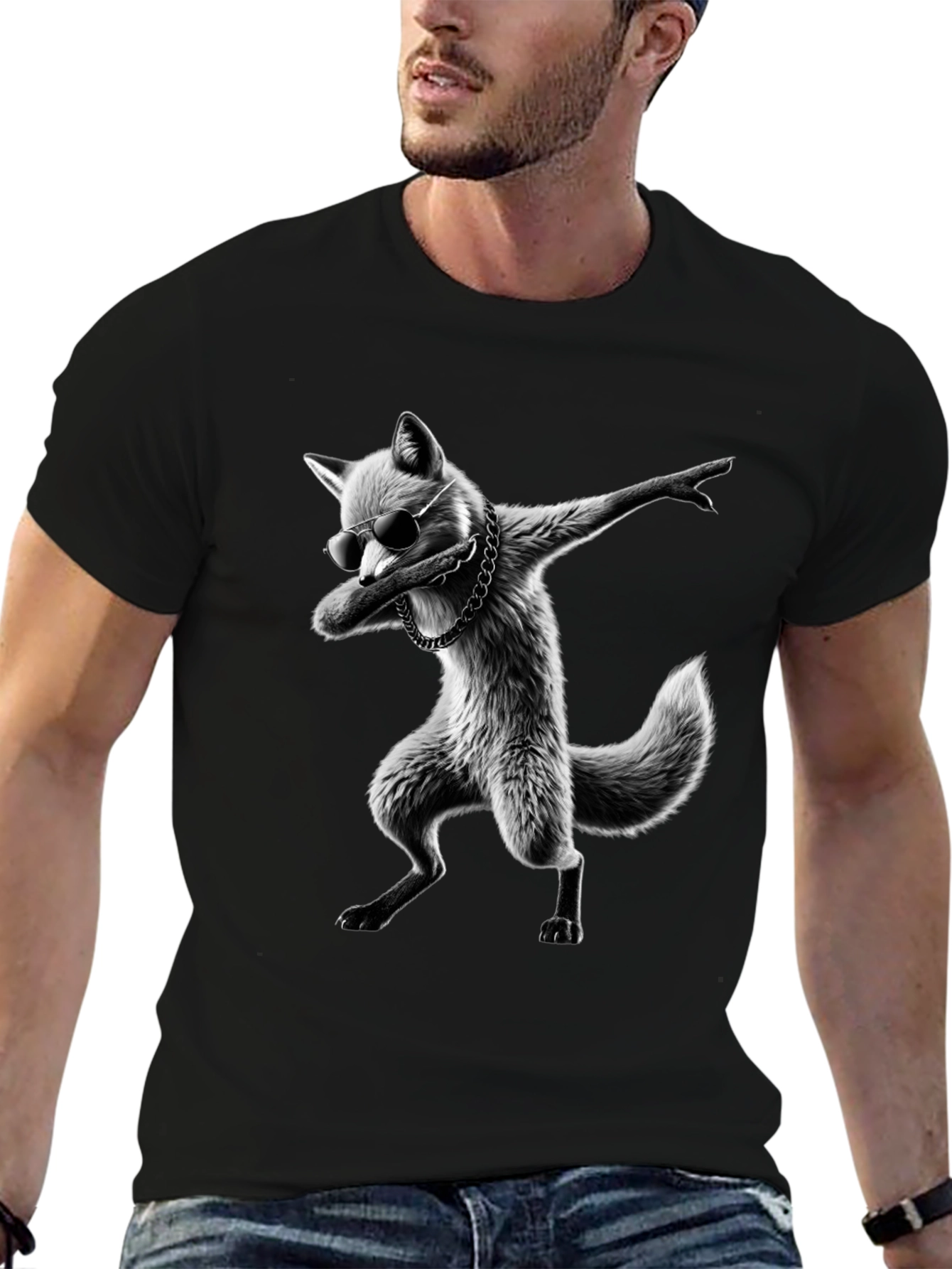 Cool Fox Dabbing Graphic T-Shirt