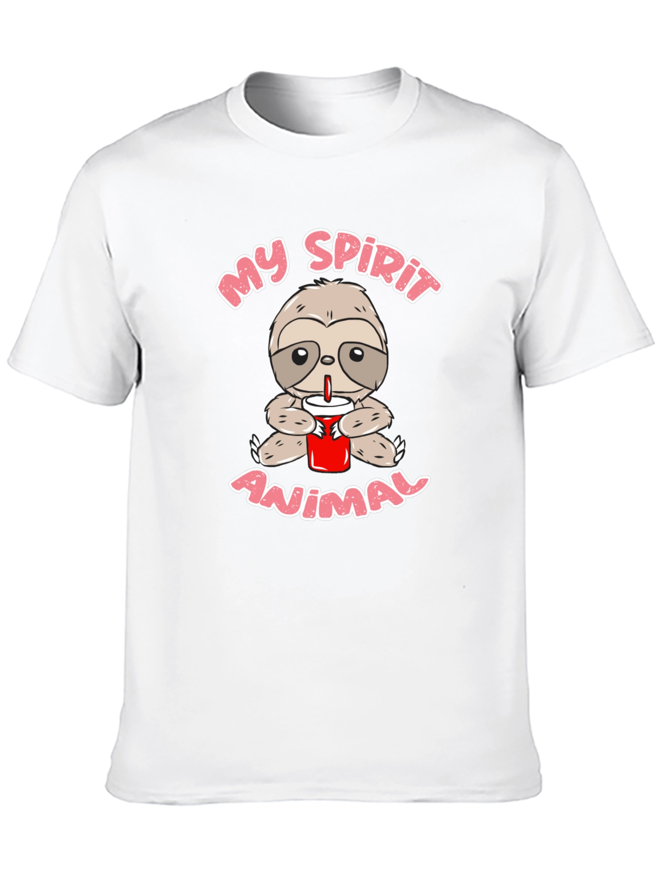 Sloth Spirit Animal Graphic Tee - Black Crew Neck