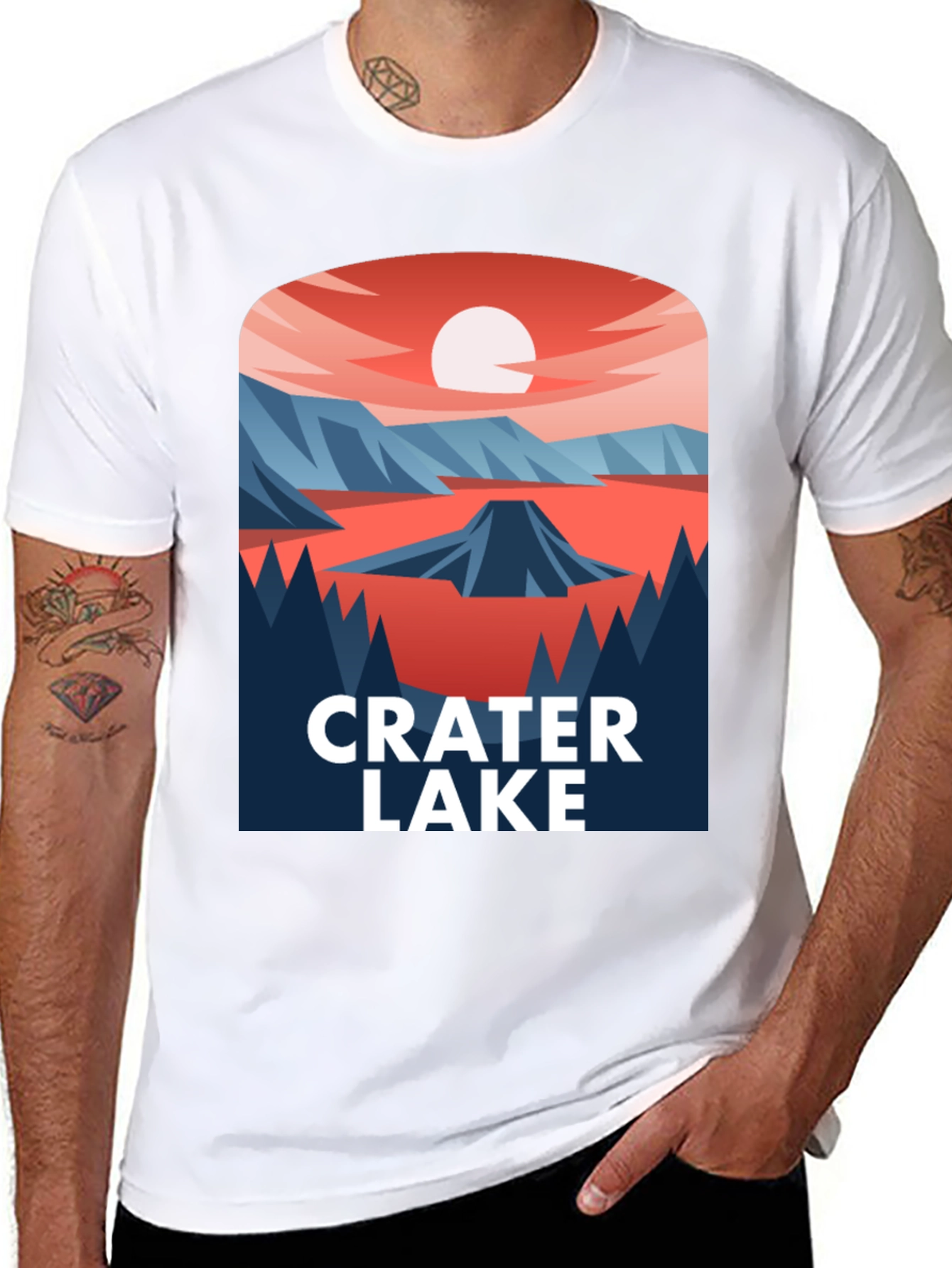Crater Lake Graphic T-Shirt - Nature Inspired Design