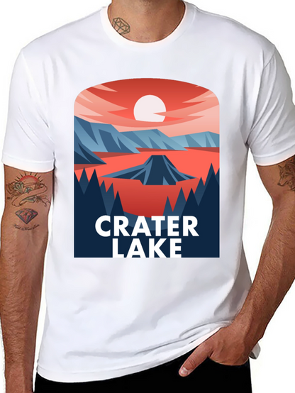 Crater Lake Graphic T-Shirt - Nature Inspired Design