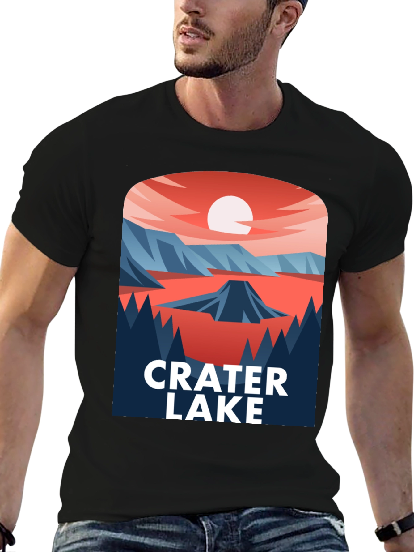 Crater Lake Graphic T-Shirt - Nature Inspired Design