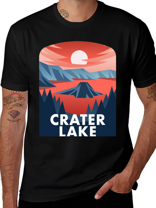 Crater Lake Graphic T-Shirt - Nature Inspired Design