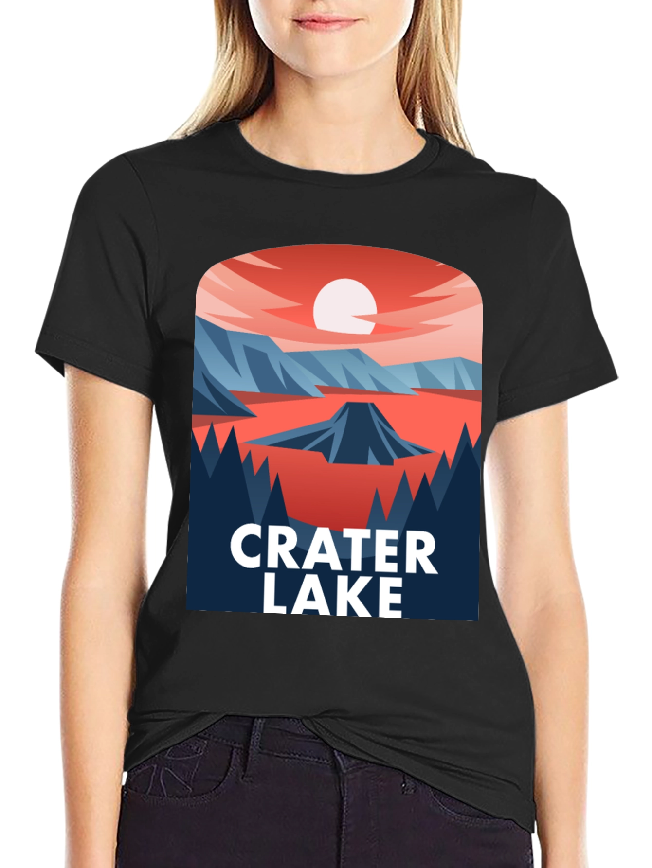 Crater Lake Graphic T-Shirt - Nature Inspired Design