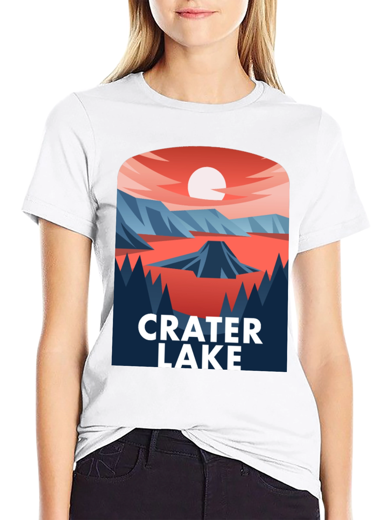 Crater Lake Graphic T-Shirt - Nature Inspired Design