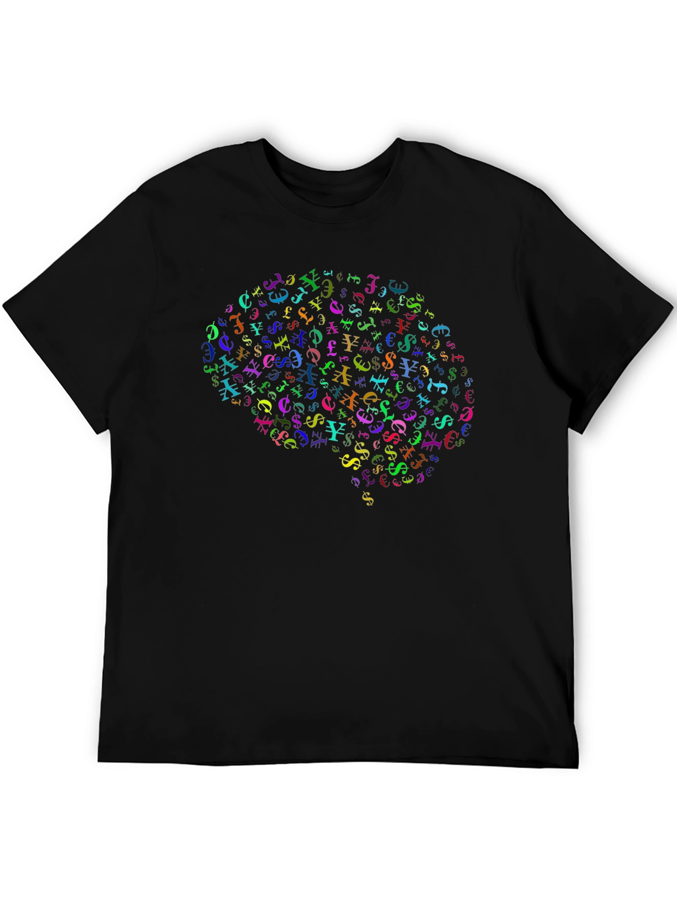 Brain Currency Symbol Graphic Tee - Black