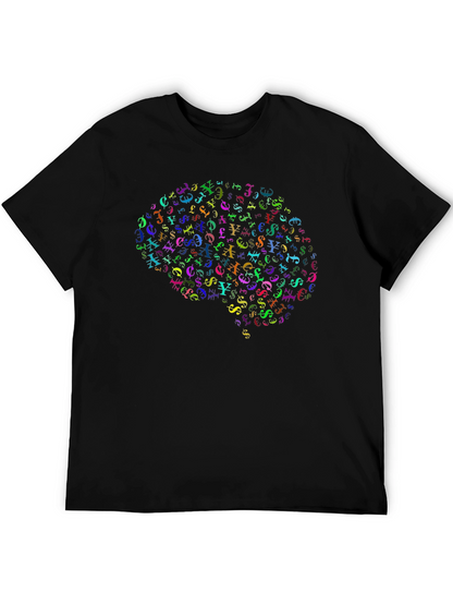 Brain Currency Symbol Graphic Tee - Black