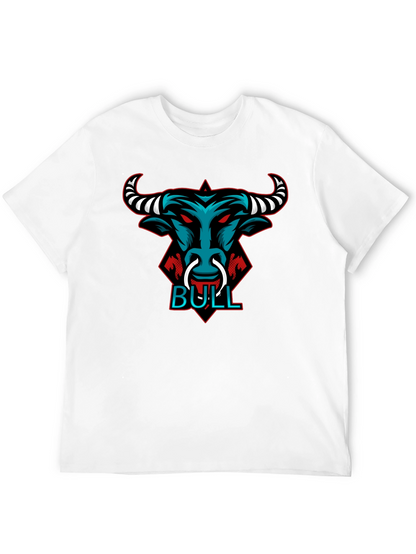 Bull Graphic Tee - Black Crewneck T-Shirt