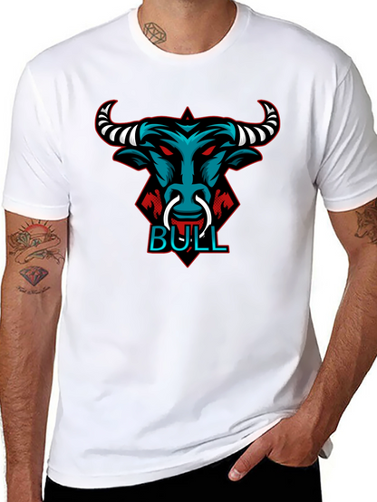 Bull Graphic Tee - Black Crewneck T-Shirt