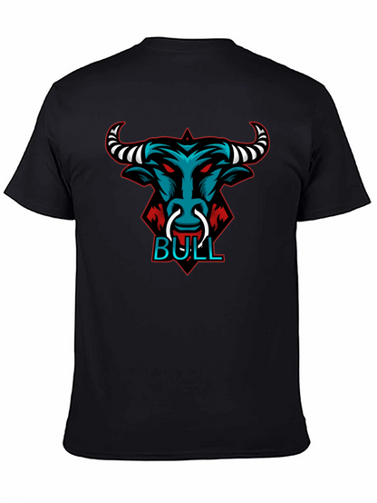 Bull Graphic Tee - Black Crewneck T-Shirt