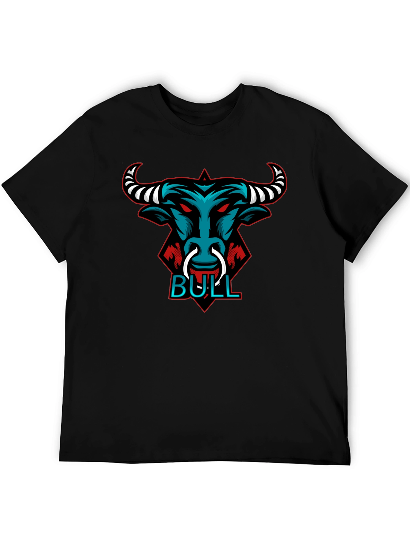 Bull Graphic Tee - Black Crewneck T-Shirt