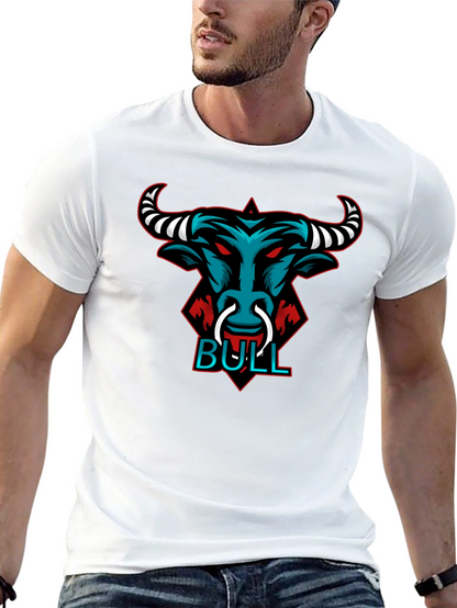 Bull Graphic Tee - Black Crewneck T-Shirt