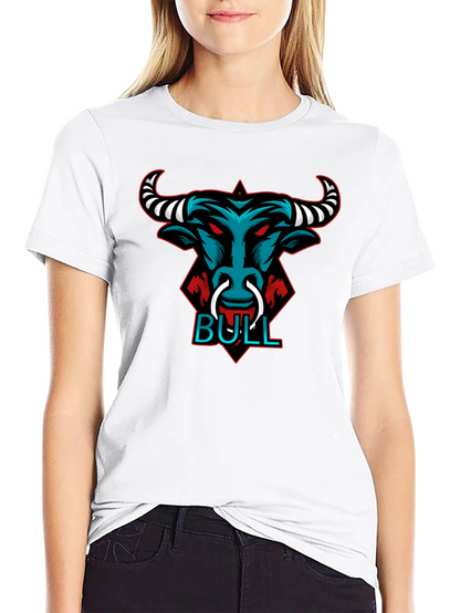 Bull Graphic Tee - Black Crewneck T-Shirt