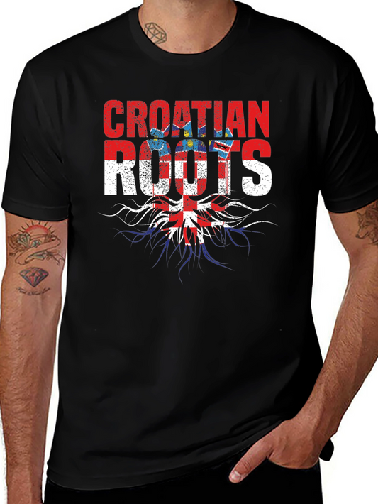 Croatian Roots Graphic T-Shirt - Black