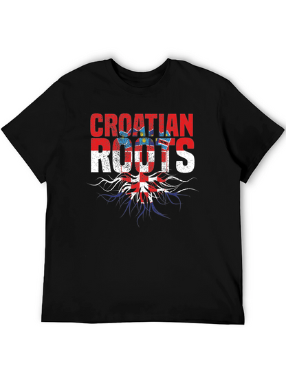 Croatian Roots Graphic T-Shirt - Black