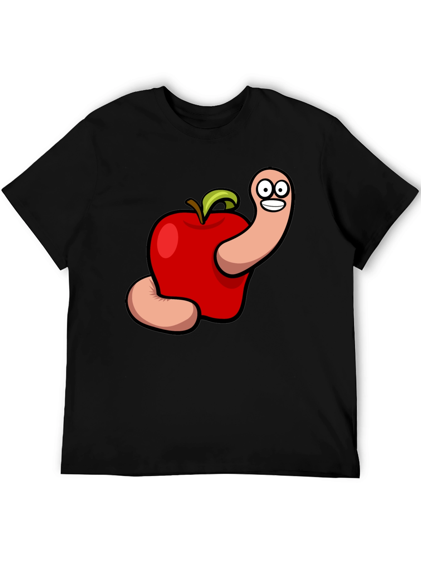 Cartoon Apple Worm Graphic Tee
