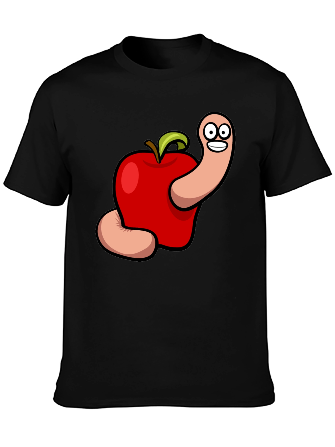 Cartoon Apple Worm Graphic Tee