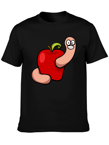 Cartoon Apple Worm Graphic Tee