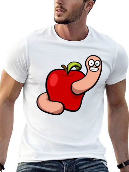 Cartoon Apple Worm Graphic Tee