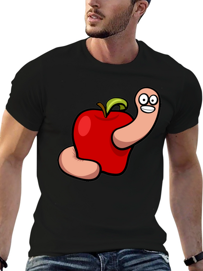 Cartoon Apple Worm Graphic Tee