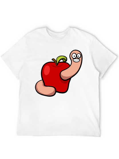 Cartoon Apple Worm Graphic Tee