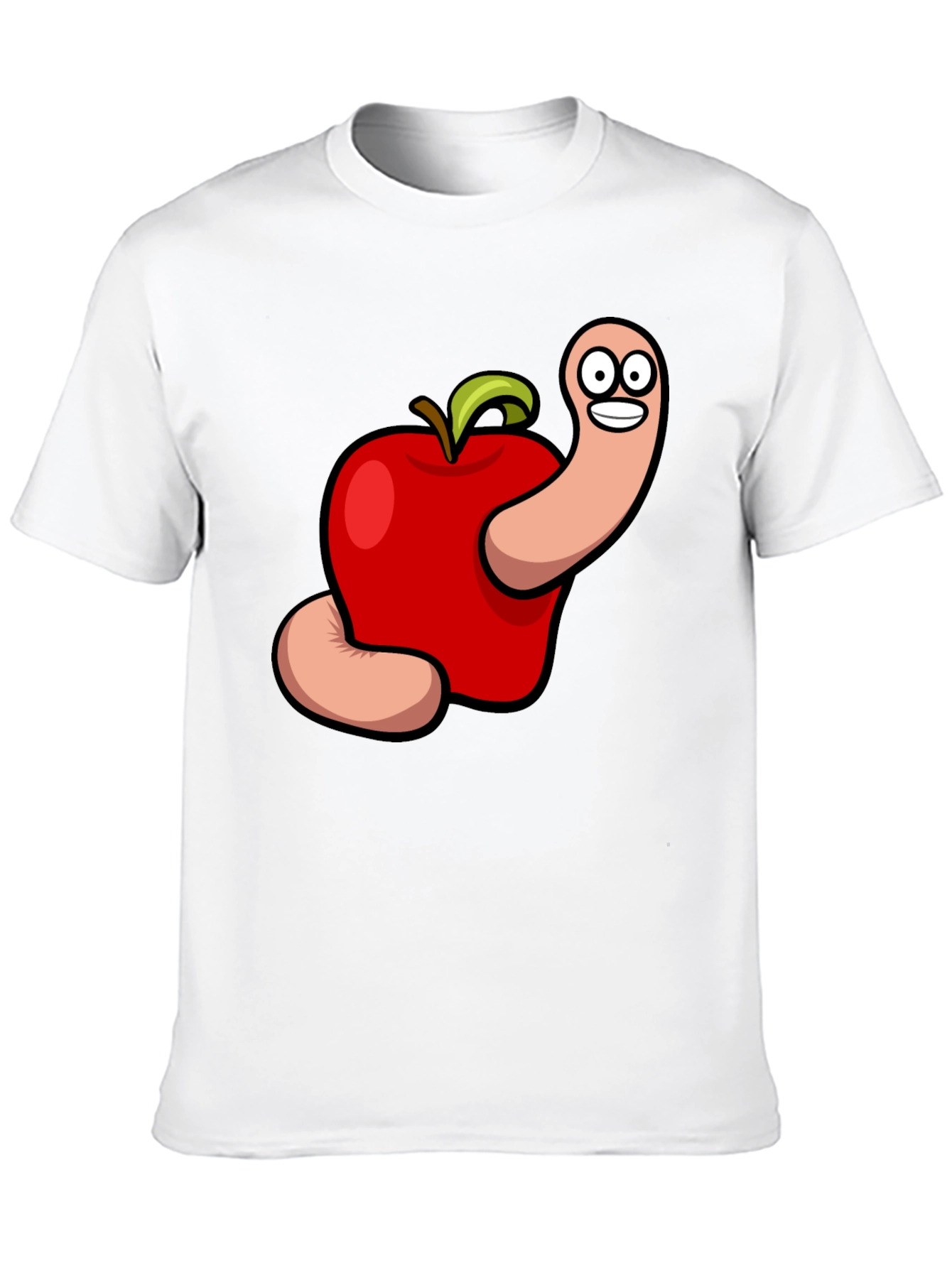 Cartoon Apple Worm Graphic Tee