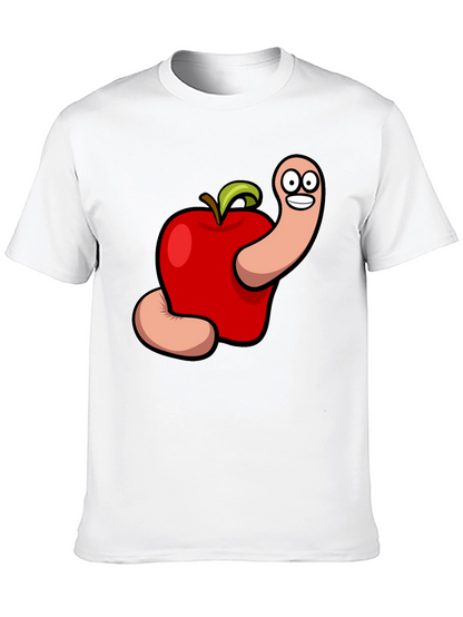 Cartoon Apple Worm Graphic Tee