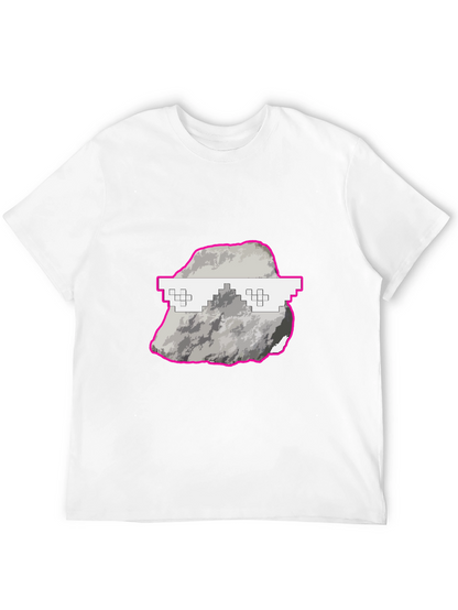 Cool Rock Graphic Tee - Trendy Pixel Glasses