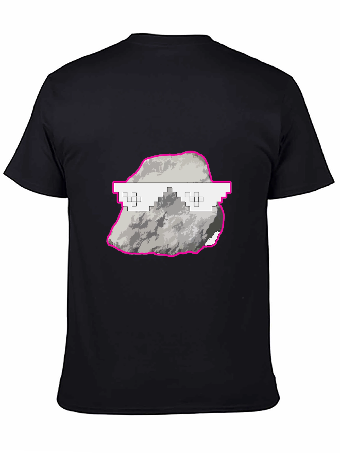 Cool Rock Graphic Tee - Trendy Pixel Glasses