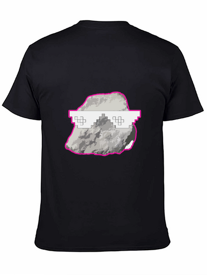 Cool Rock Graphic Tee - Trendy Pixel Glasses