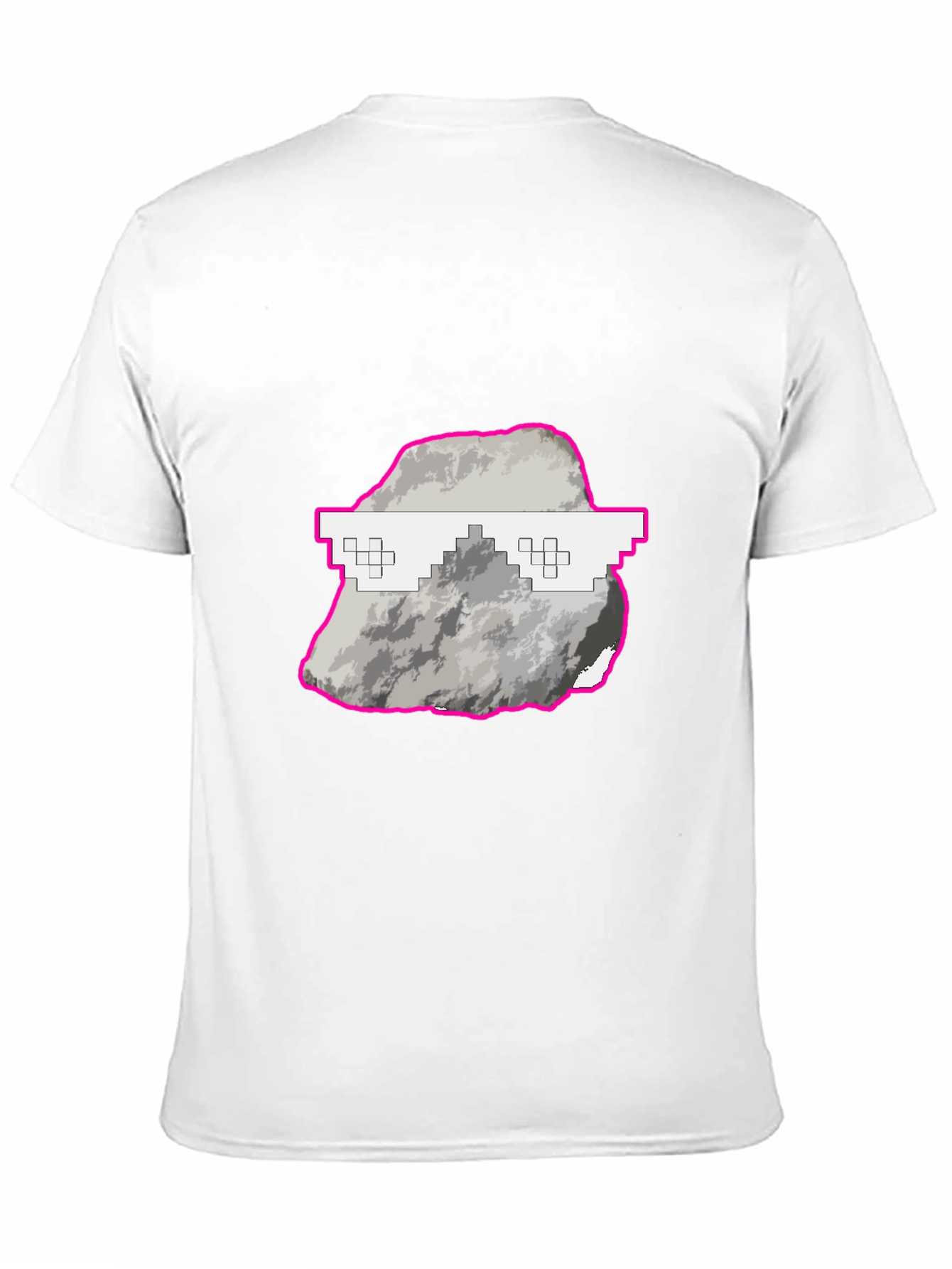 Cool Rock Graphic Tee - Trendy Pixel Glasses