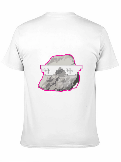 Cool Rock Graphic Tee - Trendy Pixel Glasses