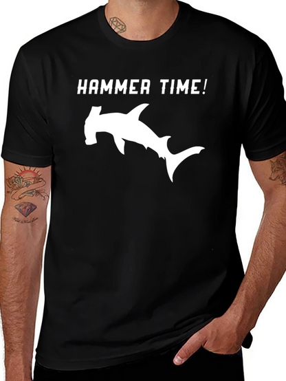 Hammer Time Shark Graphic Tee - Black