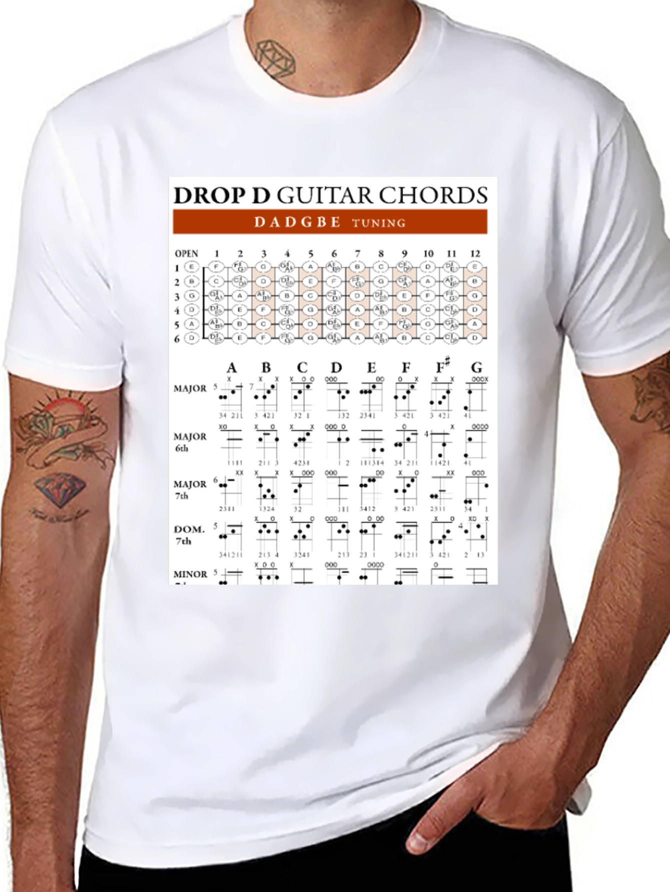 Drop D Guitar Chords T-Shirt