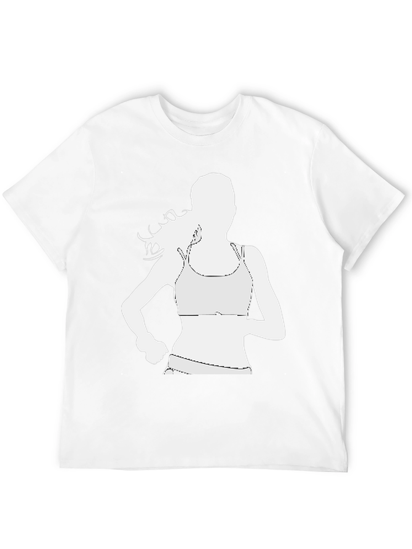 Running Woman Graphic Tee - Black Cotton Casual Shirt