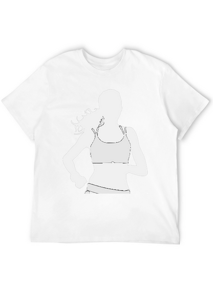 Running Woman Graphic Tee - Black Cotton Casual Shirt