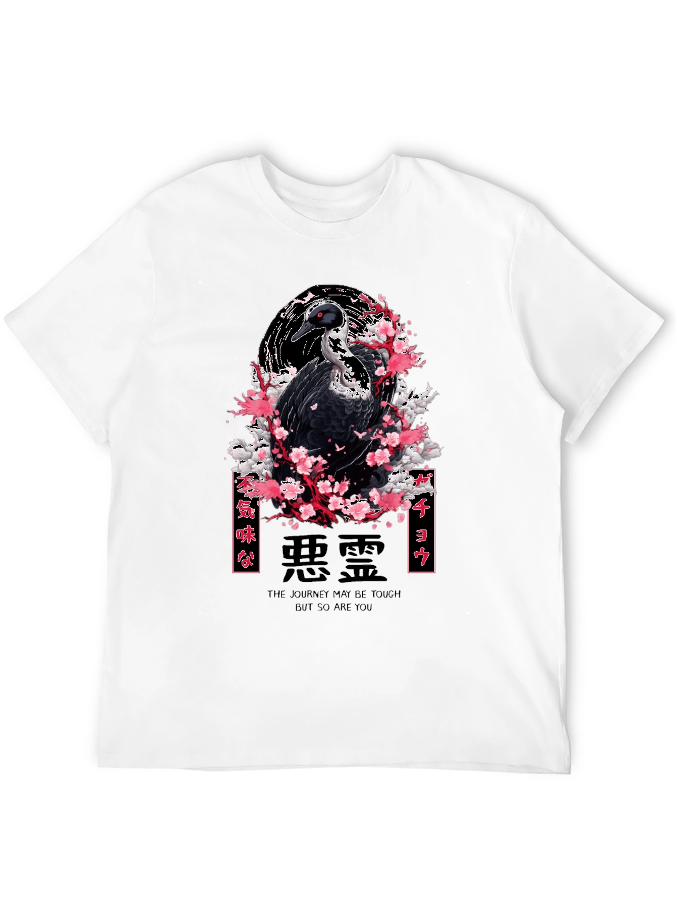 Japanese Crane Blossom Graphic Tee