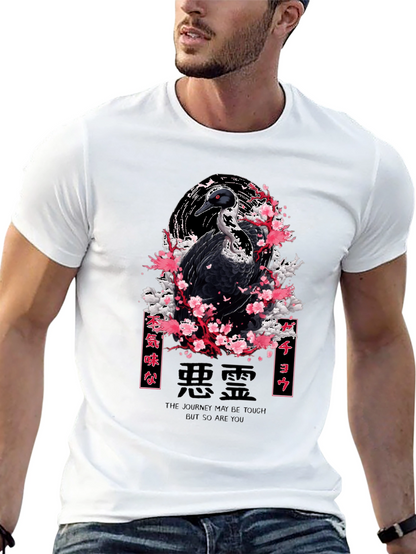 Japanese Crane Blossom Graphic Tee